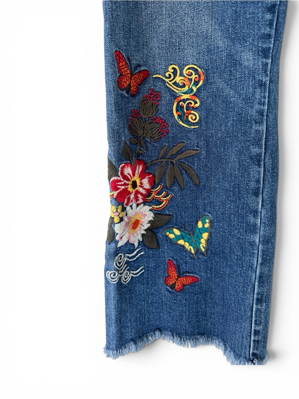 Johnny Was • Heron Embroidered Cropped Baby Boot Jeans - Picture 10 of 14